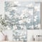 Designart - Blue on Grey Blossoms - Traditional Canvas Artwork